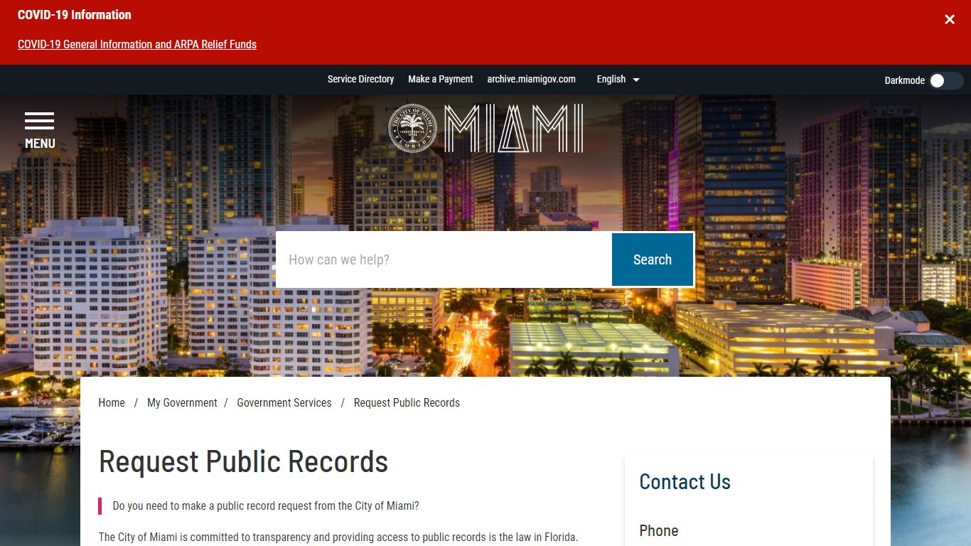 Request Public Records - Miami - miamigov.com